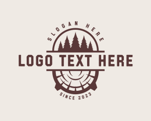 Woodworker Tree Lumber logo design
