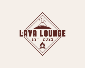 Volcano Bonfire Camping logo design