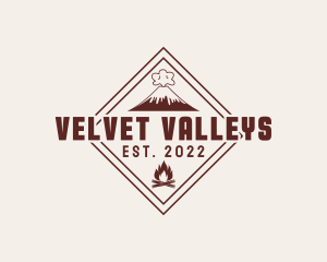 Volcano Bonfire Camping logo design