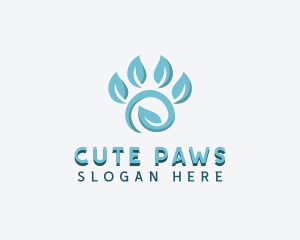 Eco Leaf Paw logo design