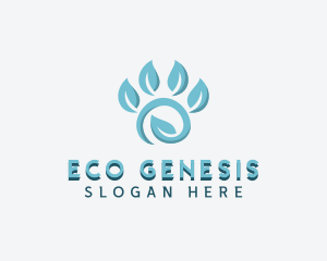 Eco Leaf Paw logo design