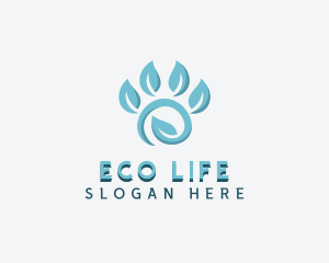 Eco Leaf Paw logo design