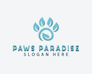 Eco Leaf Paw logo design