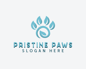 Eco Leaf Paw logo design