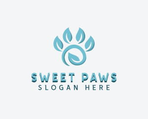 Eco Leaf Paw logo design