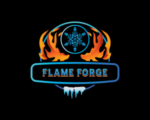 Fire Ice HVAC logo design