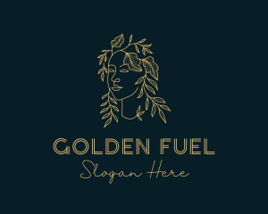 Golden Fashion Woman logo design