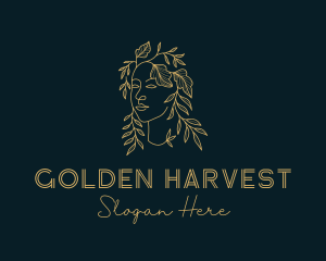 Golden Fashion Woman logo design