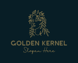 Golden Fashion Woman logo design