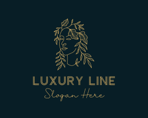 Golden Fashion Woman logo design