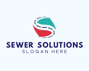 Road Highway Transport Letter S logo design