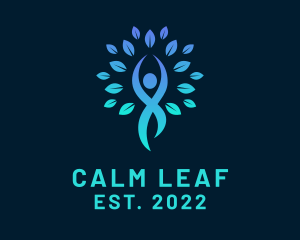 Eco Meditation Yoga Tree logo design