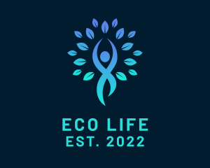 Eco Meditation Yoga Tree logo design