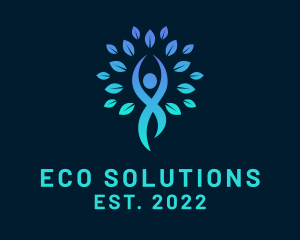 Eco Meditation Yoga Tree logo design