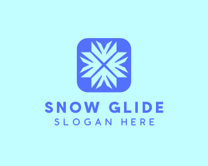 Digital Blue Snowflake logo design