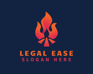 Hot Bonfire Flame Logo