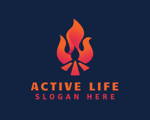 Hot Bonfire Flame logo