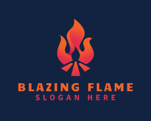 Hot Bonfire Flame logo design