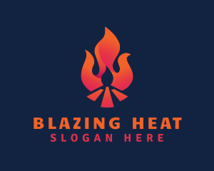 Hot Bonfire Flame logo design