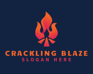 Hot Bonfire Flame logo design