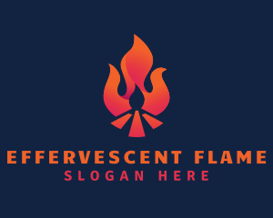 Hot Bonfire Flame logo design