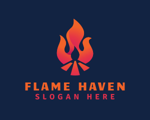 Hot Bonfire Flame logo