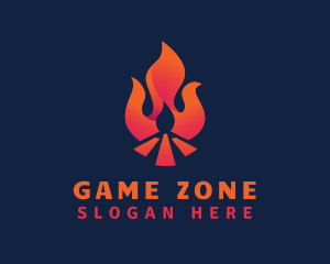 Hot Bonfire Flame logo