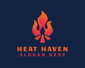 Hot Bonfire Flame logo
