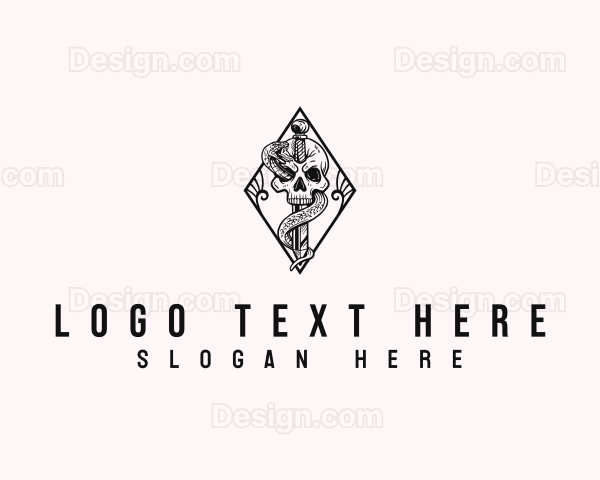 Skull Snake Dagger Logo