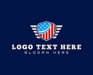 America Flag Shield logo