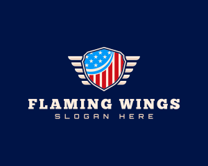 America Flag Shield logo design