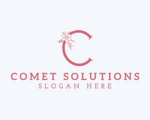 Floral Feminine Letter C logo design