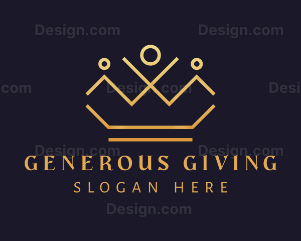 Golden Elegant Crown Logo