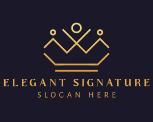 Golden Elegant Crown  logo design