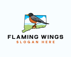 Connecticut American Robin logo design