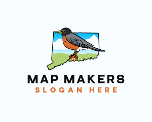 Connecticut American Robin logo design