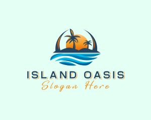 Tropical Island Waves logo design