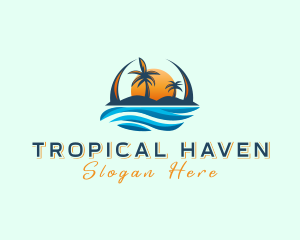 Tropical Island Waves logo design