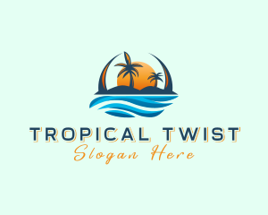 Tropical Island Waves logo design