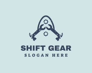 Wrench Hammer Gear Tool logo design