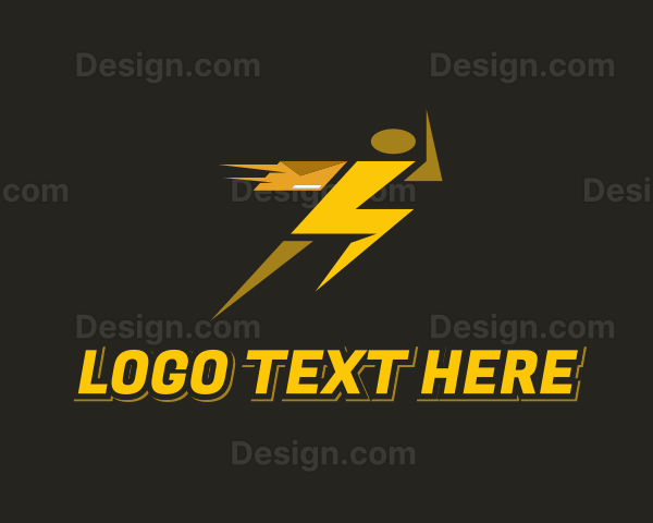 Lightning Fast Delivery Man Logo