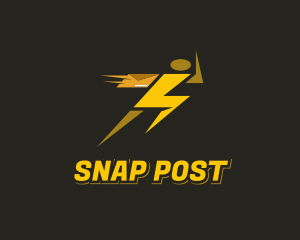 Lightning Fast Delivery Man logo design