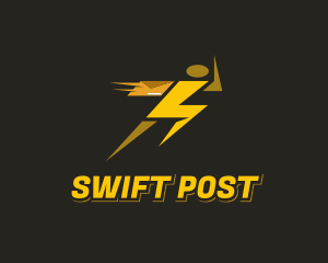 Lightning Fast Delivery Man logo design