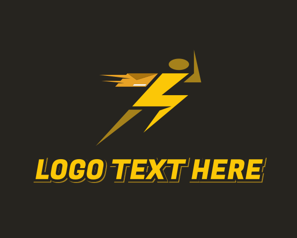 Lightning Fast Delivery Man logo