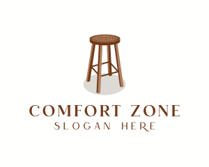 Wood Chair Stool logo design