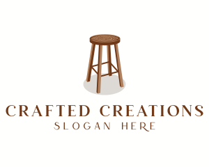 Wood Chair Stool logo design