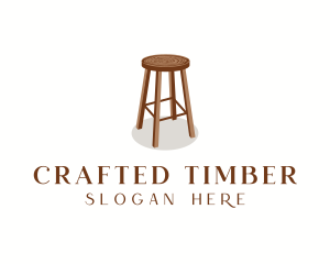 Wood Chair Stool logo design