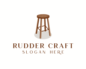 Wood Chair Stool logo design