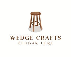 Wood Chair Stool logo design