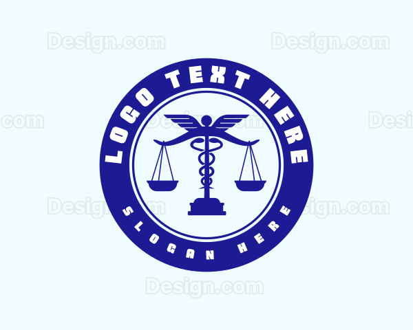 Medical Caduceus Scale Logo